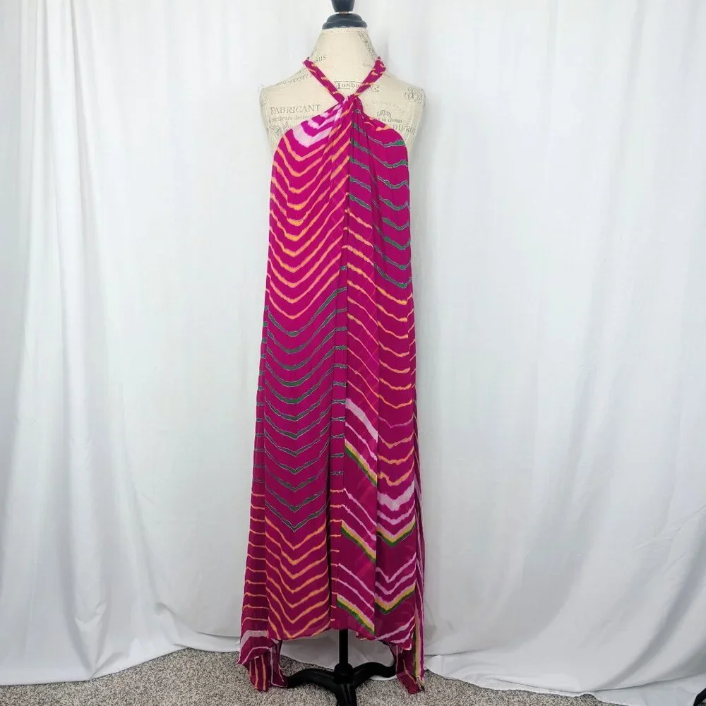 Ralph Lauren Shibori Pink Dress 10 Medium Pink Handkerchief NWT - Picture 12 of 12